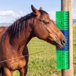 VEVOR Livestock Scratching Brush, 4PCS Goat Scratcher Brush Post with 16 Screws, 16.9