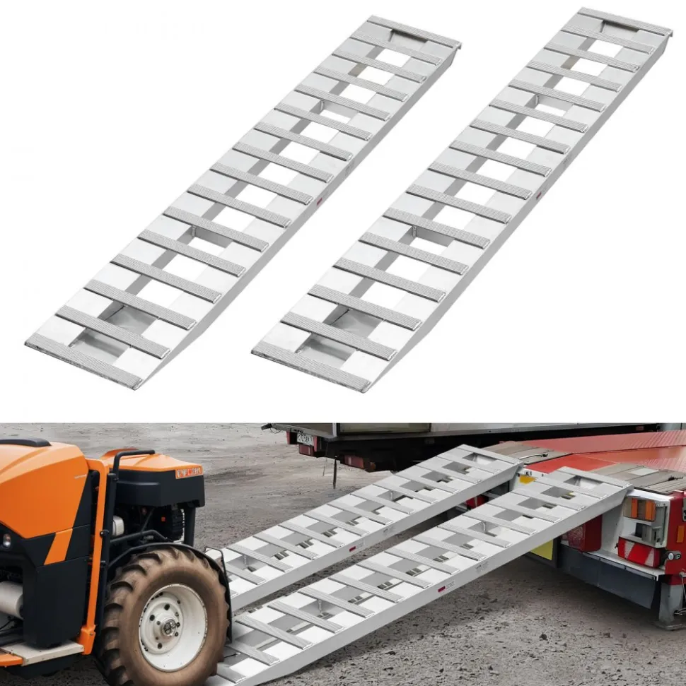 VEVOR Loading Ramps, 2 Pcs 72 x 15 in, Durable Aluminum and Heavy-Duty Trailer Ramp Set with Anti-Slip Plates, 6000 Lbs Combined Capacity, for Carts, Farm Tractors, ATVs, Lawn Mowers, Motorcycles