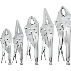 VEVOR Locking Pliers Set 5-Piece Pliers Tool Set Nickel-Plated Carbon Steel, Hand Tools for DIY & Home Use, 5