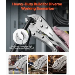 VEVOR Locking Pliers Set 5-Piece Pliers Tool Set Nickel-Plated Carbon Steel, Hand Tools for DIY & Home Use, 5