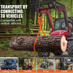 VEVOR Log Skidding Tongs, 32 inch 2 Claw Log Lifting Tongs, Heavy Duty Steel Lumber Skidding Tongs, 1543 lbs/700 kg Loading Capacity, Log Lifting, Handling, Dragging & Carrying Tool