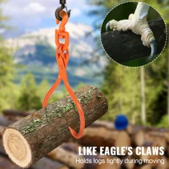 VEVOR Log Skidding Tongs, 18 inch 2 Claw Log Lifting Tongs, Heavy Duty Rotating Steel Lumber Skidding Tongs, 772 lbs/350 kg Loading Capacity, Log Lifting, Handling, Dragging & Carrying Tool