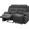 VEVOR Loveseat Recliner Sofa, Manual Reclining Couch with Heating and Massage, Soft Corduroy Recliner Sofa with USB Ports, Cup Holders and Side Storage Bags, Dual Loveseat Chair for Living Room, Grey
