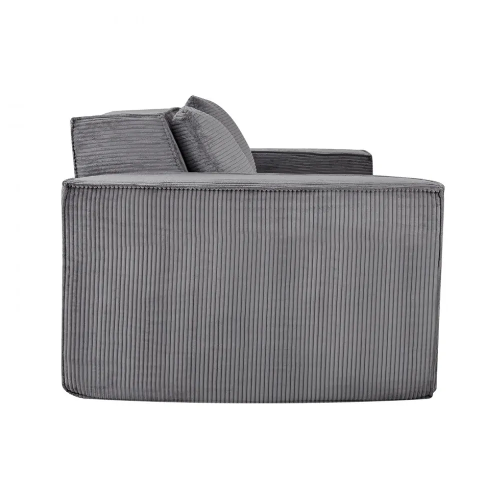 VEVOR Loveseat Sofa, 63-Inch 2-Seats Couch for Living Room, Modern Small Corduroy Couch with Pocket Springs, Soft Cushions, Comfy Loveseat for Bedroom, Office or Apartment, No Assembly Required, Gray