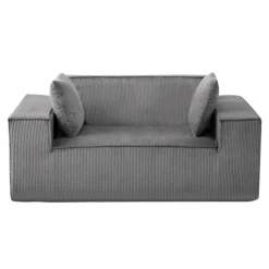 VEVOR Loveseat Sofa, 63-Inch 2-Seats Couch for Living Room, Modern Small Corduroy Couch with Pocket Springs, Soft Cushions, Comfy Loveseat for Bedroom, Office or Apartment, No Assembly Required, Gray