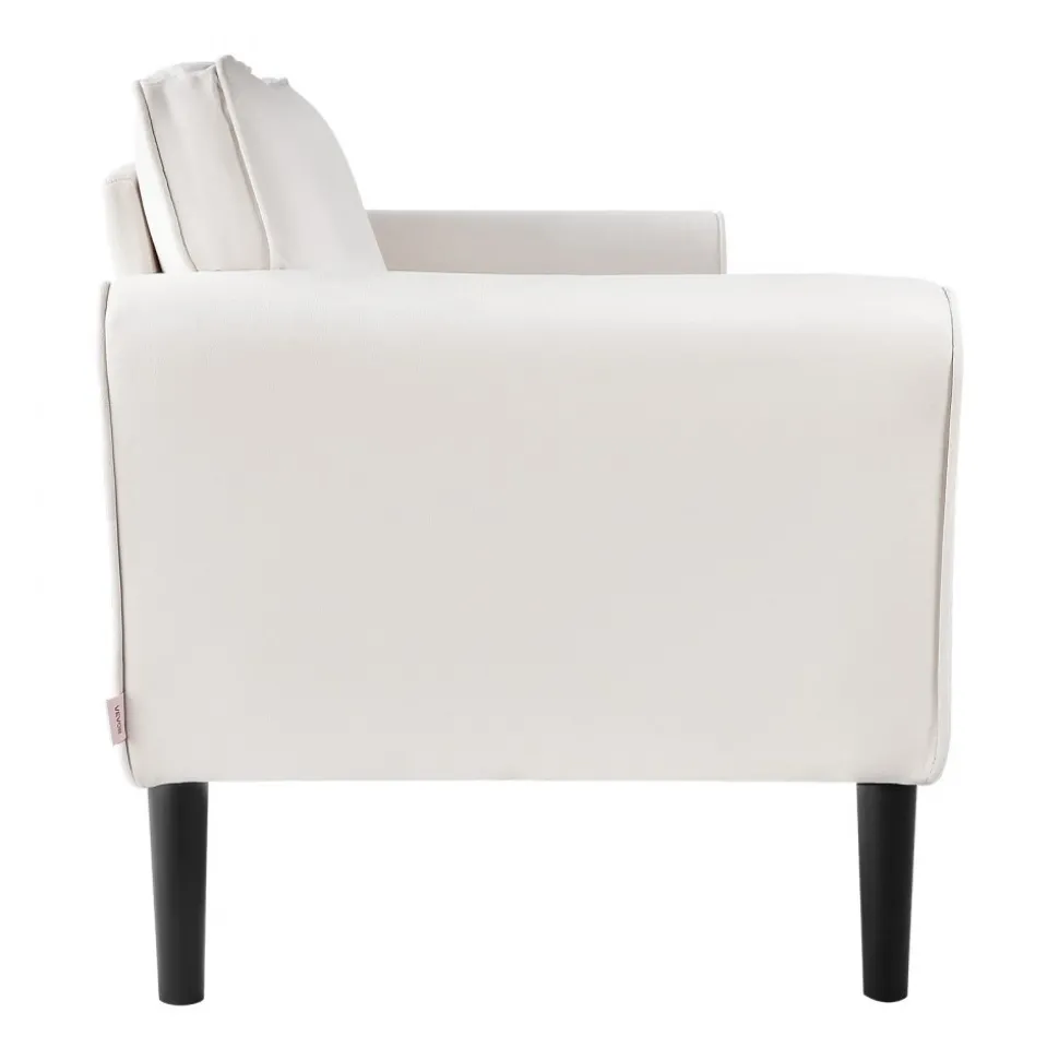 VEVOR Loveseat Sofa, 69-Inch Small Sofa Couch for Living Room, Velvet Fabric 2-Seats Couch with Sinuous Spring, Soft Cushions and Sturdy Frame, Comfy Loveseat for Bedroom, Office or Apartment, White