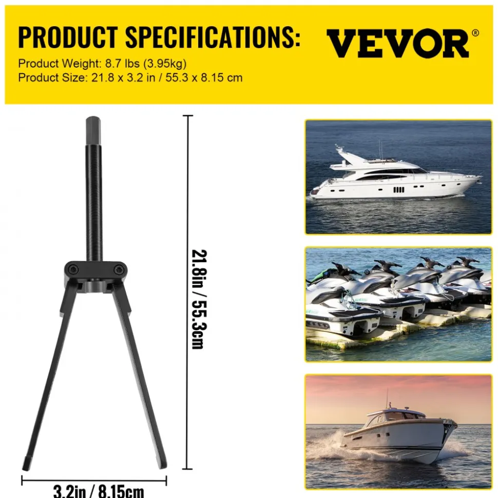 VEVOR Lower Bearing Carrier Puller, Compatible with Yamaha, Johnson, Evinrude, Honda, Mercury, Robust Steel Marine Lower Bearing Puller with Adjustable Arms, Works for Lower Carrier Bearing Removing