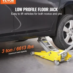 VEVOR Low Profile Floor Jack 3 Ton (6600 lbs), Heavy Duty Aluminum Hydraulic Racing Floor Jack, Hydraulic Car Jack, Dual Piston Quick Lift Pump, 3.7