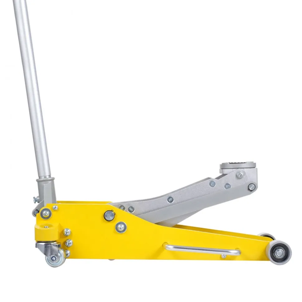 VEVOR Low Profile Floor Jack 3 Ton (6600 lbs), Heavy Duty Aluminum Hydraulic Racing Floor Jack, Hydraulic Car Jack, Dual Piston Quick Lift Pump, 3.7"-18.3" Height Lifting Range (Yellow)