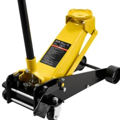 VEVOR Low Profile Floor Jack, 3 Ton (6614 lbs) Capacity, Steel Racing Floor Jack with Single Piston Quick Lift Pump & Foot Pedal, Hydraulic Trolley Car Lift for SUVs, Pickups, Lifting Range 5.1