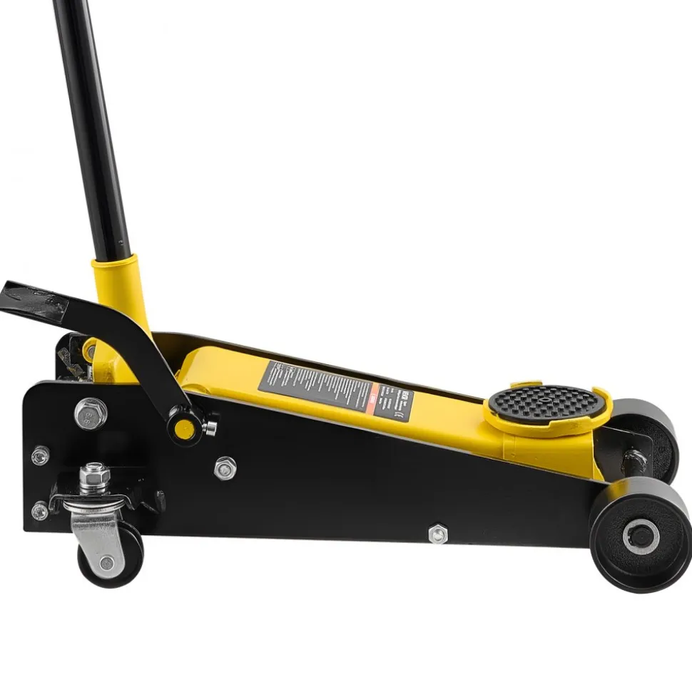 VEVOR Low Profile Floor Jack, 3 Ton (6614 lbs) Capacity, Steel Racing Floor Jack with Single Piston Quick Lift Pump & Foot Pedal, Hydraulic Trolley Car Lift for SUVs, Pickups, Lifting Range 5.1"-19.7"