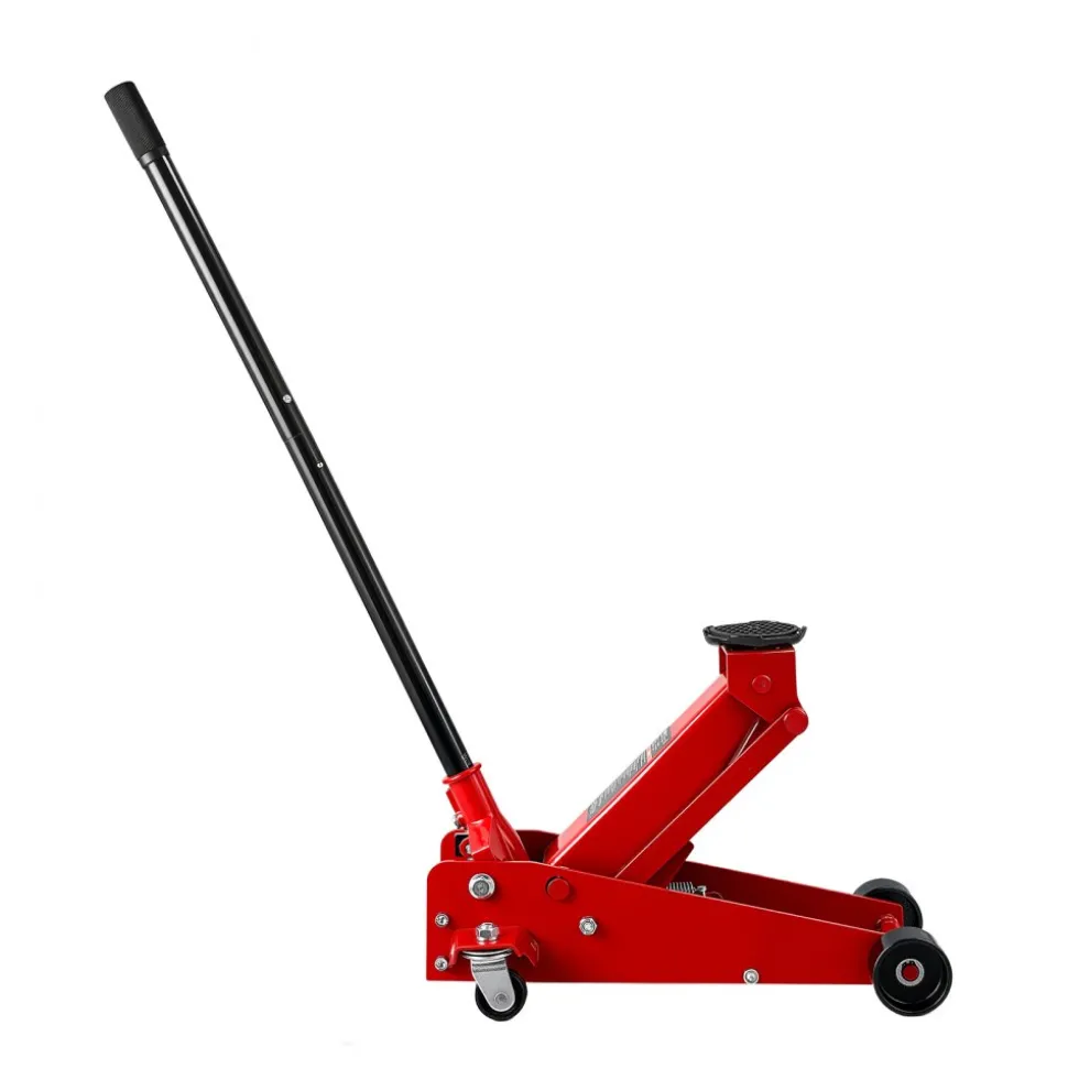 VEVOR Low Profile Floor Jack, 3 Ton (6614 lbs) Capacity, Steel Racing Floor Jack with Single Piston Quick Lift Pump, Hydraulic Trolley Car Lift for Sports Cars, SUVs, Pickups, Lifting Range 5.1"-19.7"