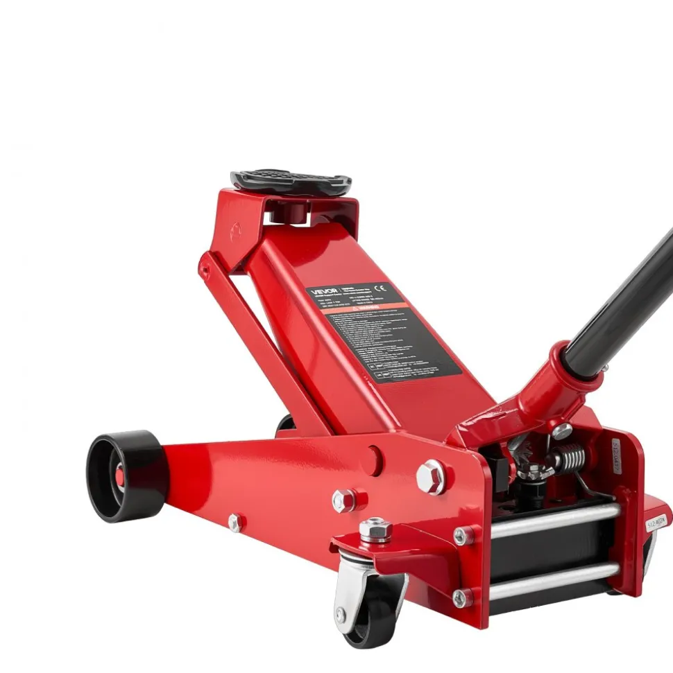 VEVOR Low Profile Floor Jack, 3 Ton (6614 lbs) Capacity, Steel Racing Floor Jack with Single Piston Quick Lift Pump, Hydraulic Trolley Car Lift for Sports Cars, SUVs, Pickups, Lifting Range 5.1"-19.7"