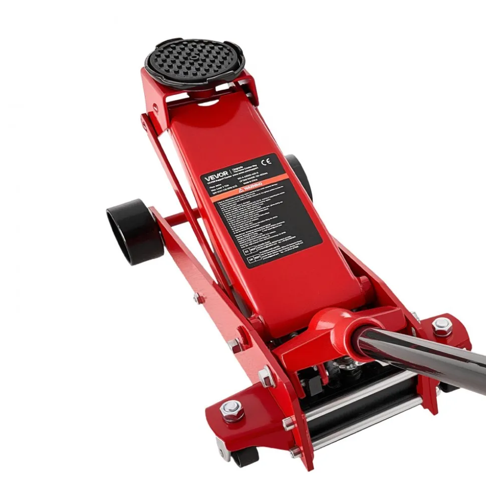 VEVOR Low Profile Floor Jack, 3 Ton (6614 lbs) Capacity, Steel Racing Floor Jack with Single Piston Quick Lift Pump, Hydraulic Trolley Car Lift for Sports Cars, SUVs, Pickups, Lifting Range 5.1"-19.7"