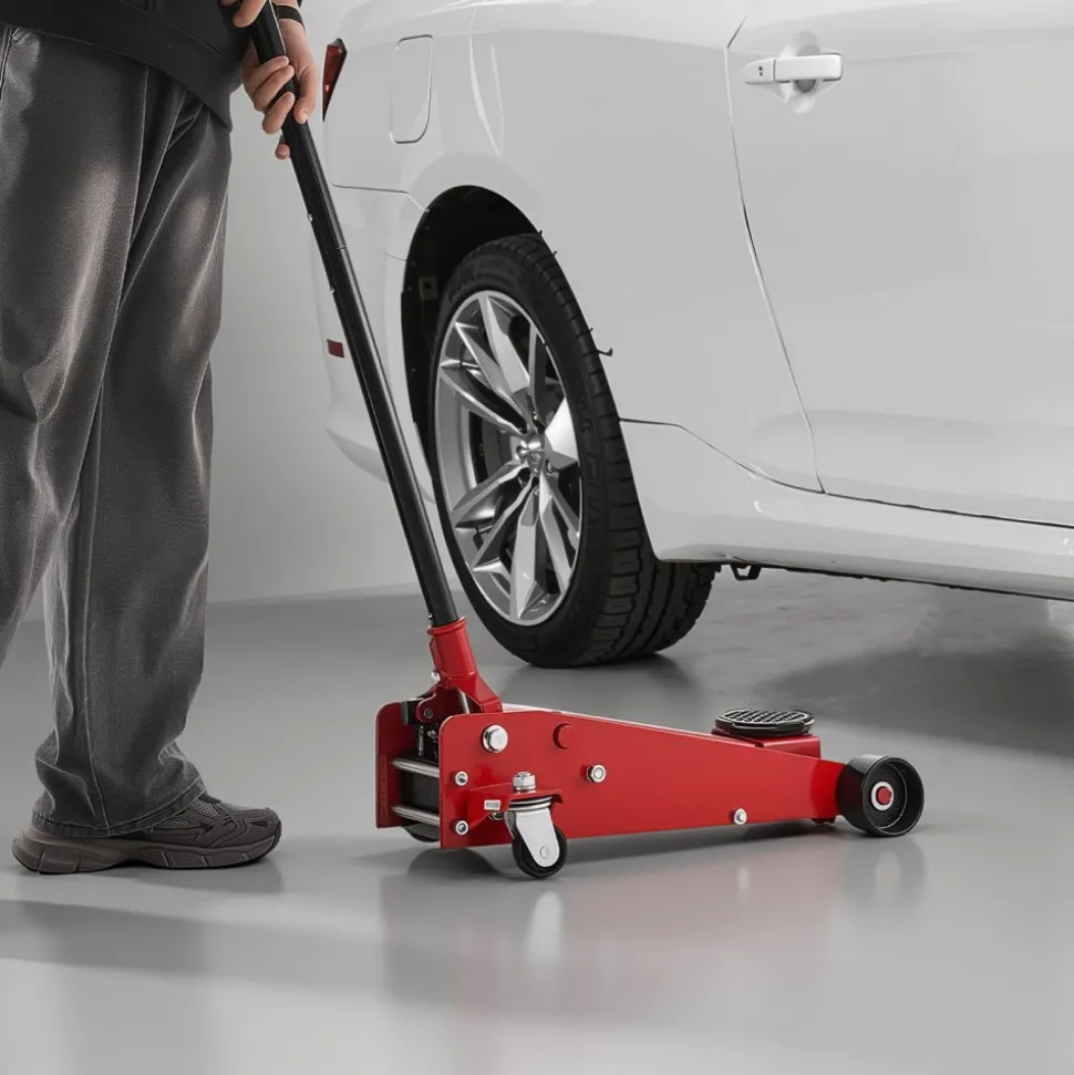 VEVOR Low Profile Floor Jack, 3 Ton (6614 lbs) Capacity, Steel Racing Floor Jack with Single Piston Quick Lift Pump, Hydraulic Trolley Car Lift for Sports Cars, SUVs, Pickups, Lifting Range 5.1"-19.7"