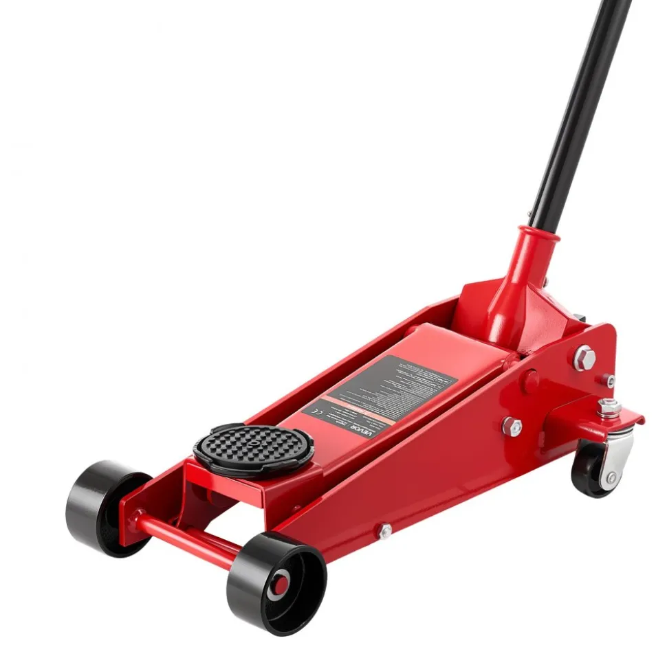 VEVOR Low Profile Floor Jack, 3 Ton (6614 lbs) Capacity, Steel Racing Floor Jack with Single Piston Quick Lift Pump, Hydraulic Trolley Car Lift for Sports Cars, SUVs, Pickups, Lifting Range 5.1"-19.7"