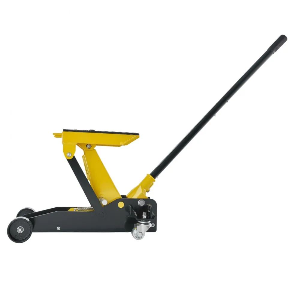 VEVOR Low Profile Floor Jack, 2 Ton (4409 lbs) Capacity, Steel Racing Floor Jack with Single Piston Quick Lift Pump, Hydraulic Trolley Car Lift for Cars, Motorcycles, ATVs, Lifting Range 5.7"-17"