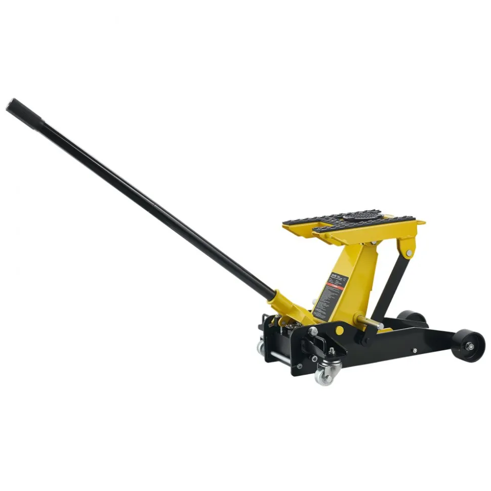 VEVOR Low Profile Floor Jack, 2 Ton (4409 lbs) Capacity, Steel Racing Floor Jack with Single Piston Quick Lift Pump, Hydraulic Trolley Car Lift for Cars, Motorcycles, ATVs, Lifting Range 5.7"-17"
