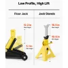 VEVOR Low Profile Floor Jack, 2 Ton (4400 lbs) Capacity, Steel Racing Floor Jack with Stands, Single Piston Quick Lift Pump, Hydraulic Trolley Car Lift for Compact SUVs, Lifting Range 5.1-12.2 Inches