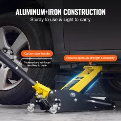VEVOR Low Profile Floor Jack 2 Ton (4400 lbs) , Heavy Duty Aluminum Hydraulic Racing Floor Jack, Hydraulic Car Jack, Dual Piston Quick Lift Pump, 3.2