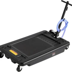 VEVOR Low Profile Oil Drain Pan, 17 Gallon Capacity, Rolling Oil Drain Pan with Electric Pump, 7.2 ft Hose & T Folding Handle, Leak-proof & Corrosion-resistant, Fit for Cars, SUVs, Trucks, ATVs, Black