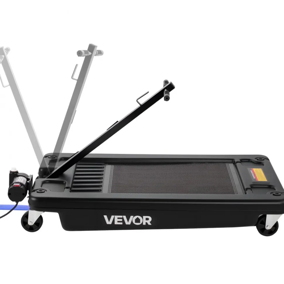 VEVOR Low Profile Oil Drain Pan, 17 Gallon Capacity, Rolling Oil Drain Pan with Electric Pump, 7.2 ft Hose & T Folding Handle, Leak-proof & Corrosion-resistant, Fit for Cars, SUVs, Trucks, ATVs, Black