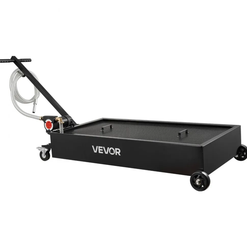 VEVOR Low Profile Oil Drain Pan, 20 Gallon Capacity, Rolling Oil Drain Pan with Electric Pump & 7.2 ft Hose, Leak-proof & Corrosion-resistant, Fit for Cars, SUVs, Trucks, Motorcycles, ATVs, Metal