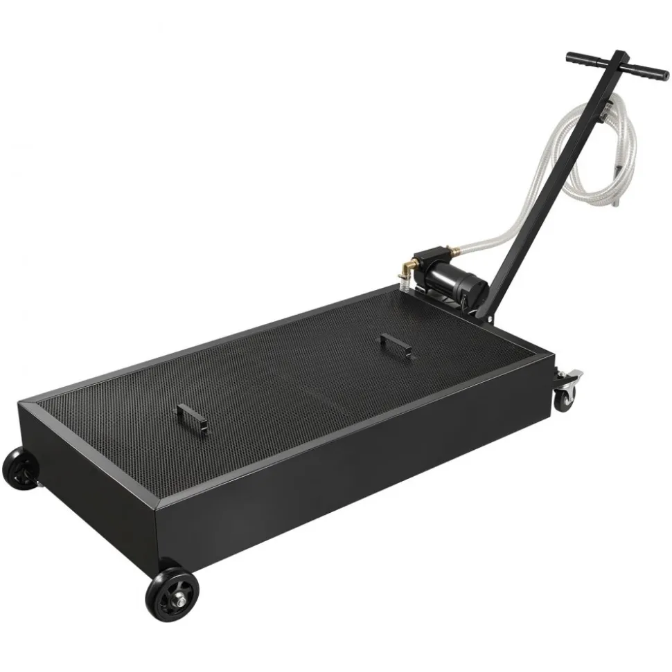 VEVOR Low Profile Oil Drain Pan, 20 Gallon Capacity, Rolling Oil Drain Pan with Electric Pump & 7.2 ft Hose, Leak-proof & Corrosion-resistant, Fit for Cars, SUVs, Trucks, Motorcycles, ATVs, Metal