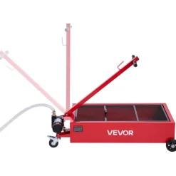 VEVOR Low Profile Oil Drain Pan, 17 Gallon Capacity, Rolling Oil Drain Pan with Electric Pump, 7.2 ft Hose & T Folding Handle, Leak-proof & Corrosion-resistant, Fit for Cars, SUVs, Trucks, ATVs, Red
