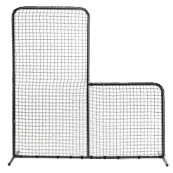 VEVOR L Screen Baseball for Batting Cage, 7x7 ft Baseball Softball Safety Screen, Body Protector Portable Batting Screen with Carry Bag & Ground Stakes, Heavy Duty Pitching Net for Pitchers Protection