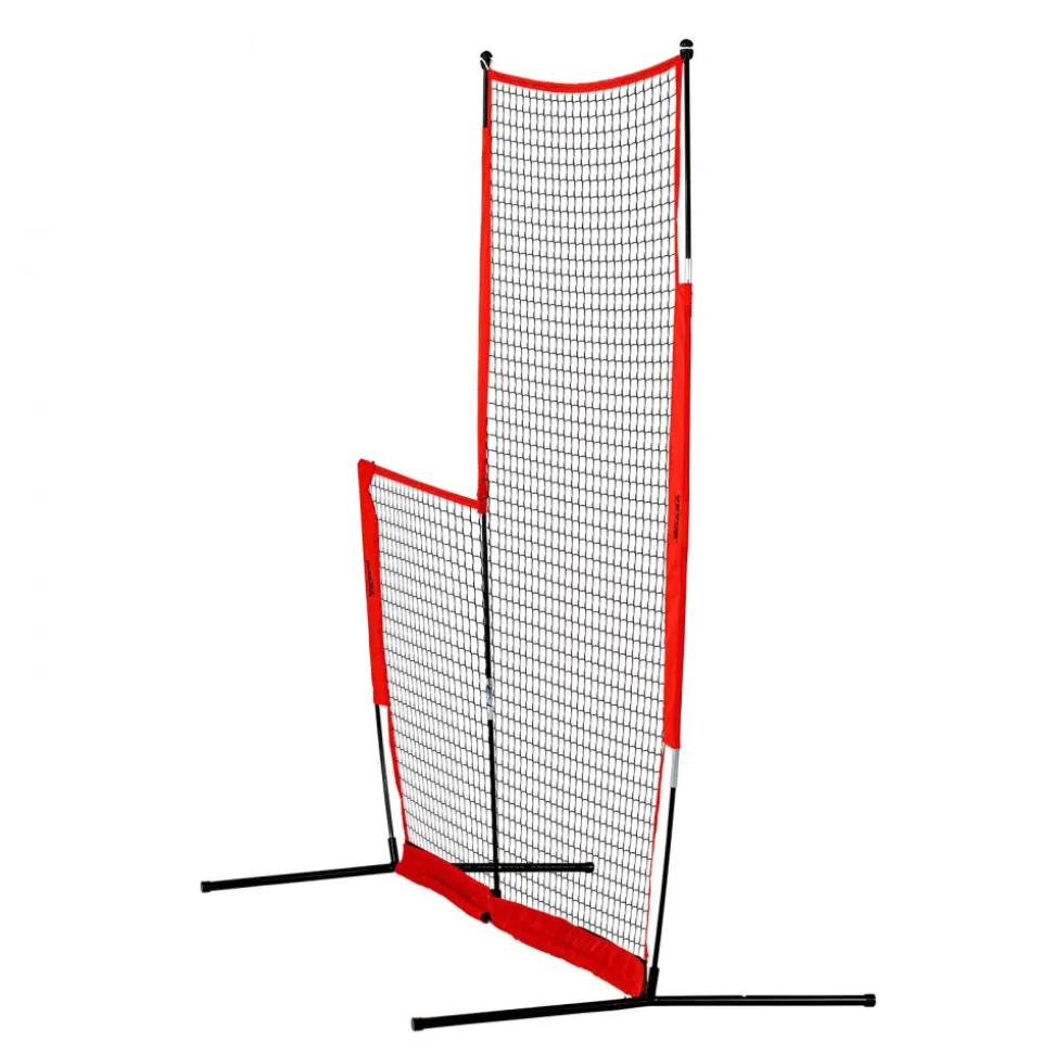 VEVOR L Screen Baseball for Batting Cage, 7x7 ft Baseball & Softball Safety Screen, Body Protector Portable Batting Screen with Carry Bag & Ground Stakes, Baseball Pitching Net for Pitchers Protection