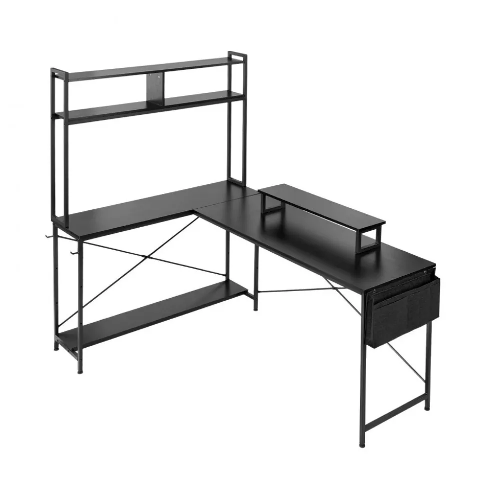 VEVOR L-Shaped Computer Desk, 67-inch Reversible Corner Gaming Desk with Monitor Stand & Movable CPU Stand, Modern Stylish PC Table Sturdy Work Workstation for Home Office - Easy to Assembly