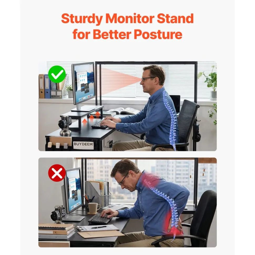 VEVOR L-Shaped Computer Desk, 67-inch Reversible Corner Gaming Desk with Monitor Stand & Movable CPU Stand, Modern Stylish PC Table Sturdy Work Workstation for Home Office - Easy to Assembly