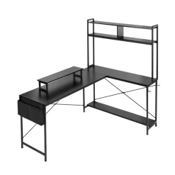 VEVOR L-Shaped Computer Desk, 67-inch Reversible Corner Gaming Desk with Monitor Stand & Movable CPU Stand, Modern Stylish PC Table Sturdy Work Workstation for Home Office - Easy to Assembly