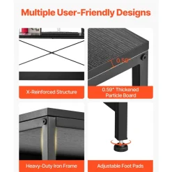 VEVOR L-Shaped Computer Desk, 59-inch Reversible Corner Gaming Desk with Drawers & Storage Shelves, Modern Stylish PC Table Sturdy Work Workstation for Home Office - Easy to Assembly