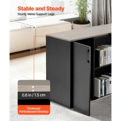 VEVOR L-Shaped Executive Desk, Large Modern Office Table with Drawers & Storage Cabinet, Heavy Duty Wooden Executive Table with CPU Stand, 350 LBS Load Capacity, Easy Assembly, for Work Study Writing