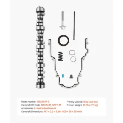 VEVOR LS Truck Cam Kit, 9-Piece Set, Includes Timing Gasket, Pushrods Springs & Seals, Compatible with 1999-2013 GM Gen3/4 Norris Trucks, Fits 4.8L, 5.3L, 6.0L, 6.2L LS Engines, OE 12625437 SP011-16