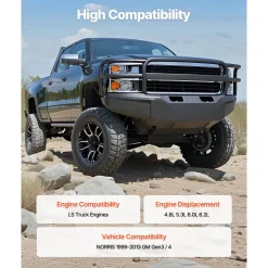 VEVOR LS Truck Cam Kit, 9-Piece Set, Includes Timing Gasket, Pushrods Springs & Seals, Compatible with 1999-2013 GM Gen3/4 Norris Trucks, Fits 4.8L, 5.3L, 6.0L, 6.2L LS Engines, OE 12625437 SP011-16