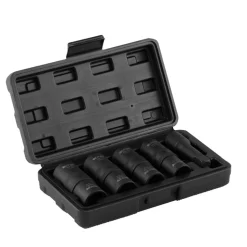 VEVOR Lug Nut Impact Socket Set, 1/2 inch Drive Metric and SAE 6-Point Flip Socket Set, 4 Total Lug Nut Sizes, CR-MO Steel Wheel Socket Set with Storage Case and Extension Bar, for Auto Repair