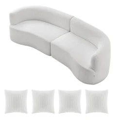 VEVOR Luxury Modern Cloud Plush Sectional Sofa, 112