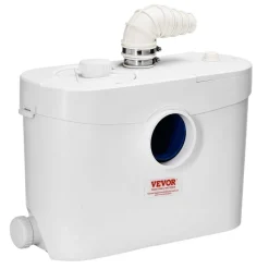VEVOR Macerator Pump, 900W, 48 GPM Flow, 40 ft/12 m Head, Macerator Sewerage Toilet Pump with 4 Water Inlets, Waste Water Disposal Upflush Machine for Toilet, Basement, Shower, Sink, Laundry, Bathtub