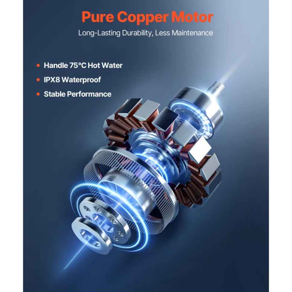VEVOR Macerator Pump, 500W, 29 GPM Flow, 26 ft/8 m Head, Macerator Wall-Hung Toilet Pump with 4 Water Inlets, Waste Water Disposal Upflush Machine for Toilet, Basement, Shower, Sink, Laundry, Bathtub