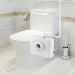 VEVOR Macerator Pump 800W 12000L/h Flow 32.8 ft/10 m Head PCB Smart Control, Macerating Sewage Pump, Waste Water Disposal Upflush Machine with 4 Inlets, for Basement, Toilet, Sink, Laundry, Kitchen