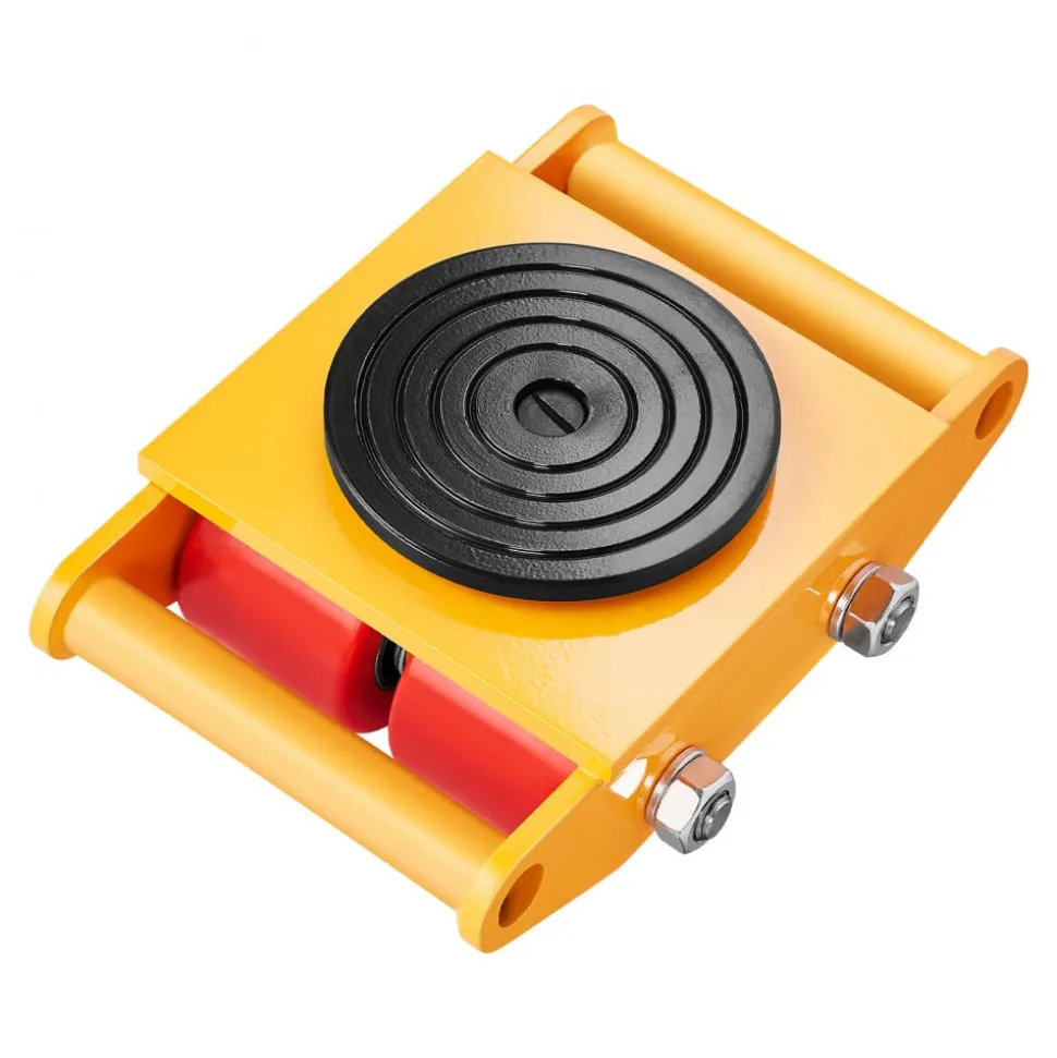 VEVOR Machinery Skate Dolly, 13,200 LBS/6T Industrial Machinery Mover, Heavy Duty Carbon Steel Machinery Moving Skate with 4 PU Wheels and 360° Rotation Non-Slip Cap for Warehouse, Workshop, Factory