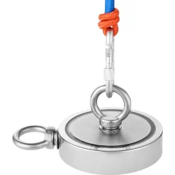 VEVOR Magnet Fishing Kit, 2000 LBS/907 Kg Double-Sided Pulling Force Strong Magnet Fishing Kit, Rare Earth Neodymium Magnetic Fishing Kit Includes Grappling Hook, Heavy Duty Rope, Gloves and Eyebolt