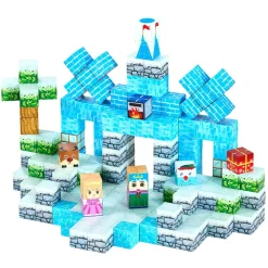 VEVOR Magnetic Blocks, 150 PCS Glacier Castle Set, Magnetic Building Cubes for Kids, STEM Montessori Sensory Toys for Christmas Birthday Gift, Construction Stacking Toy for 3+ Years Old Boys & Girls