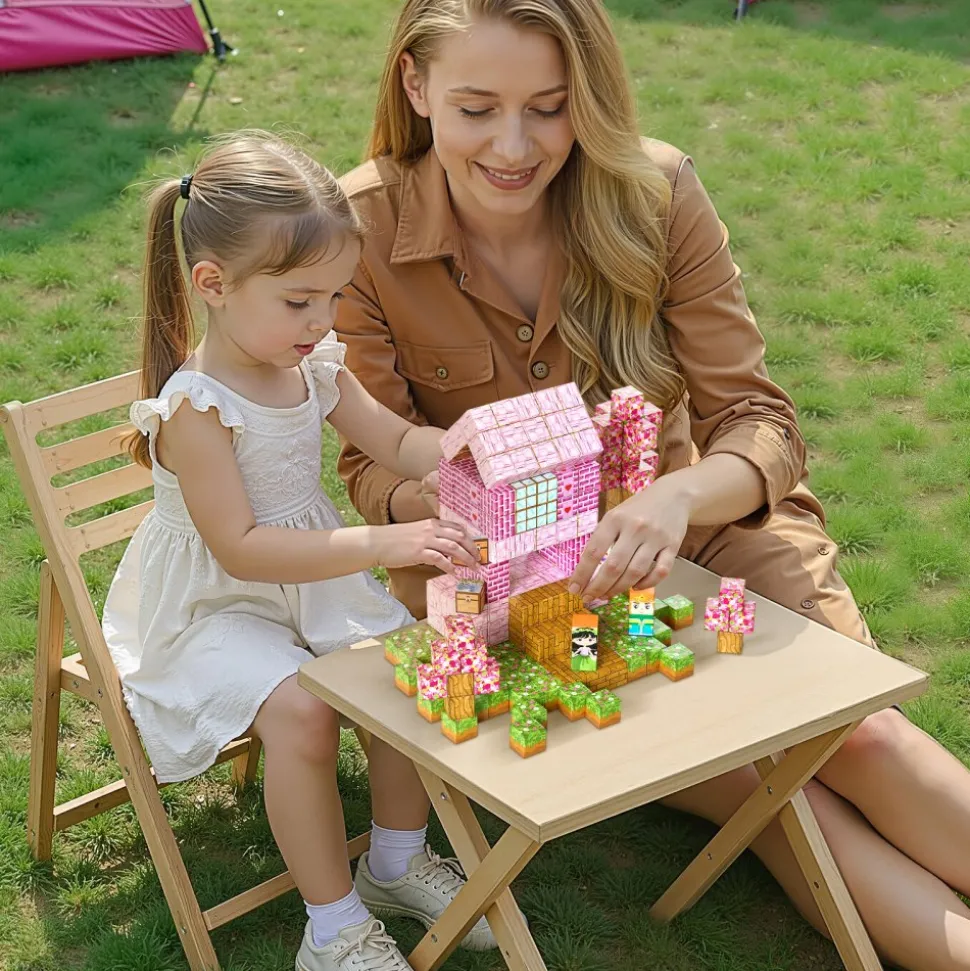 VEVOR Magnetic Blocks, 100 PCS Princess Castle Set, Magnetic Building Cubes for Kids, STEM Montessori Sensory Toys for Christmas Birthday Gift, Construction Stacking Toy for 3+ Years Old Boys & Girls