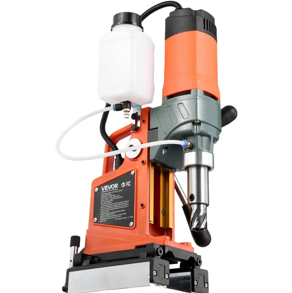 VEVOR Magnetic Drill Press, 1400 W, 2 inch Boring Diameter, 0-750 RPM Speed, Reversible Direction, Mag Drill Press with 11 Core Bits, Electric Drilling Machine for Industrial and Home Improvement