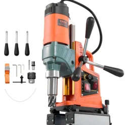 VEVOR Magnetic Drill Press, 1400 W, 2 inch Boring Diameter, 0-750 RPM Speed, Reversible Direction, Mag Drill Press for Metal Surface, Electric Drilling Machine for Industrial and Home Improvement