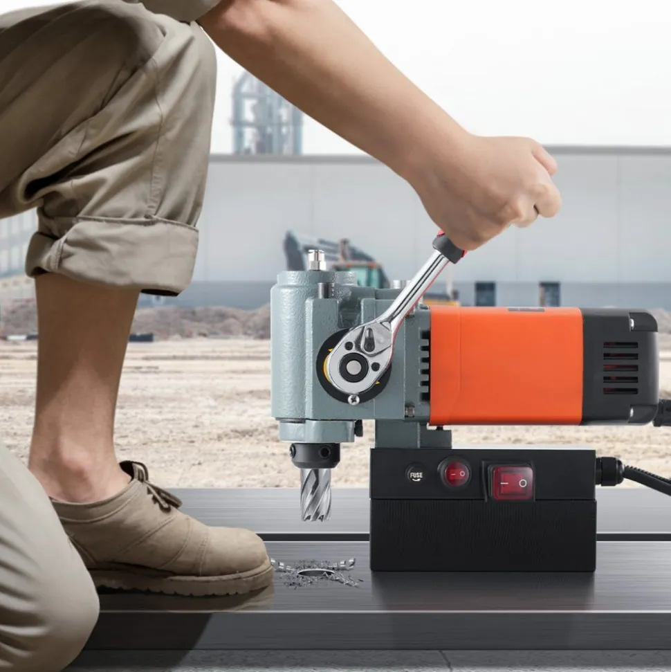 VEVOR Magnetic Drill Press, 1300W Low Profile Mag Drill, Light Weight Portable Mag Drilling Machine with Cooling Device and Overload Protection, Mag Press for Equipment Installation, Industrial